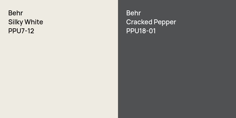 Behr Silky White vs. Behr Cracked Pepper