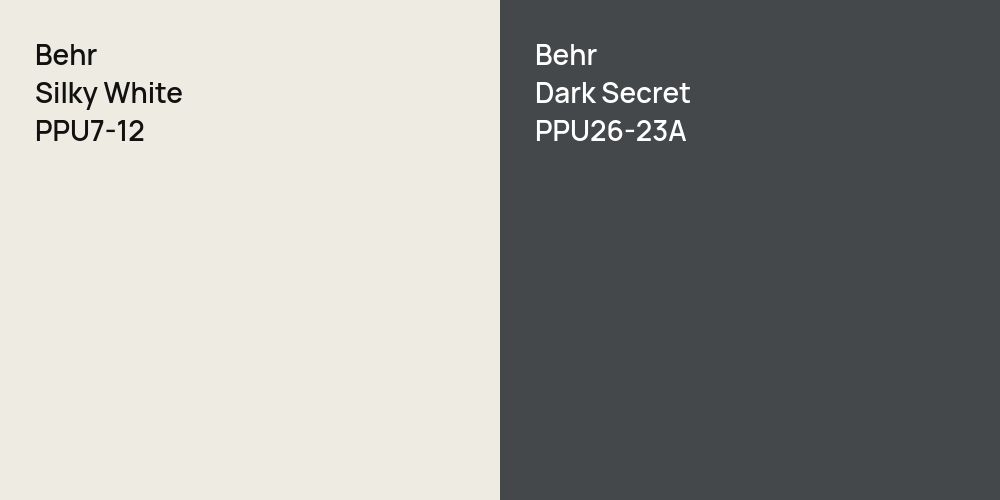 Behr Silky White vs. Behr Dark Secret