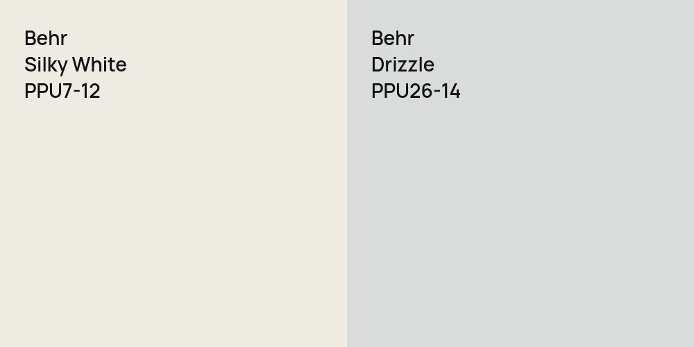 Behr Silky White vs. Behr Drizzle