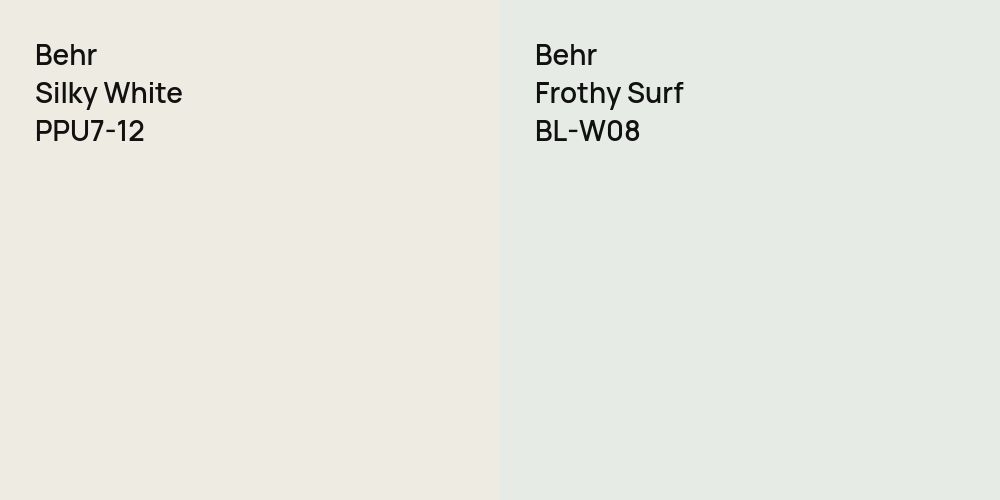 Behr Silky White vs. Behr Frothy Surf