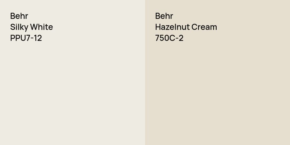 Behr Silky White vs. Behr Hazelnut Cream