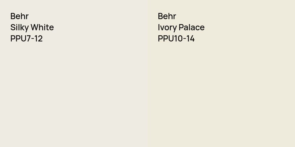 Behr Silky White vs. Behr Ivory Palace