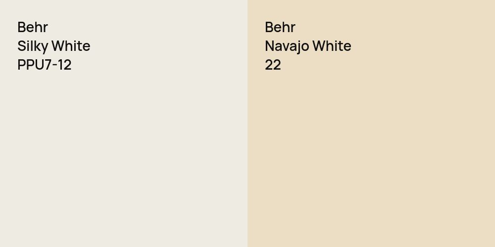 Behr Silky White vs. Behr Navajo White