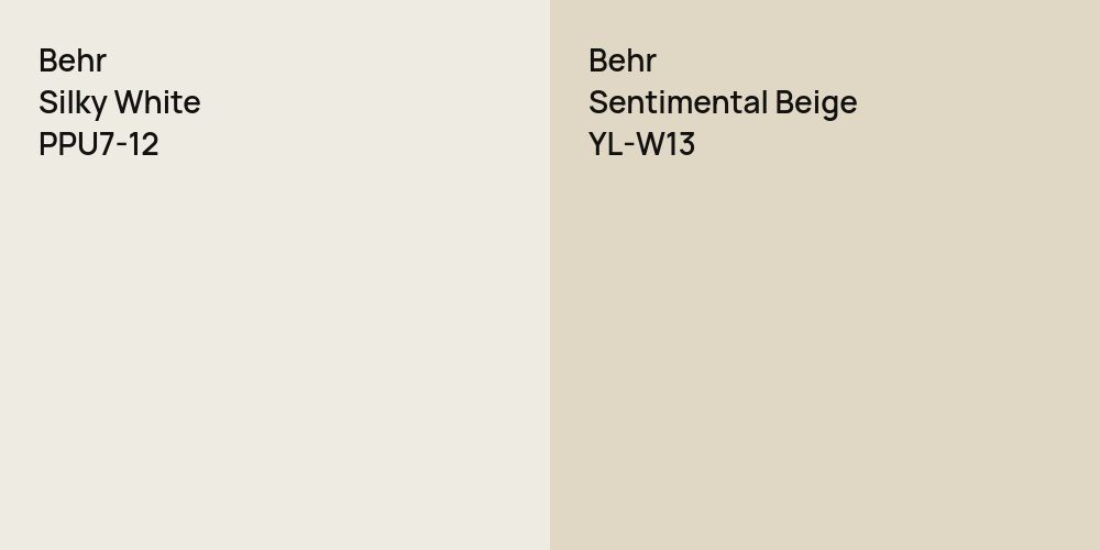 Behr Silky White vs. Behr Sentimental Beige