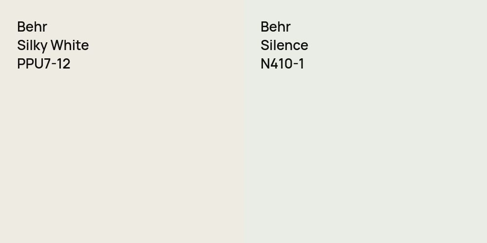 Behr Silky White vs. Behr Silence