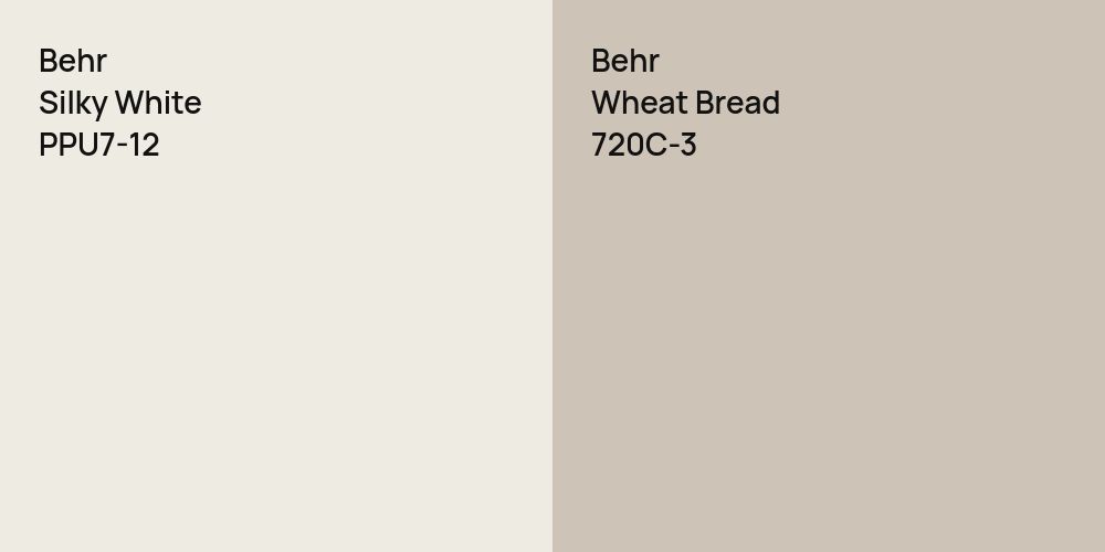 Behr Silky White vs. Behr Wheat Bread