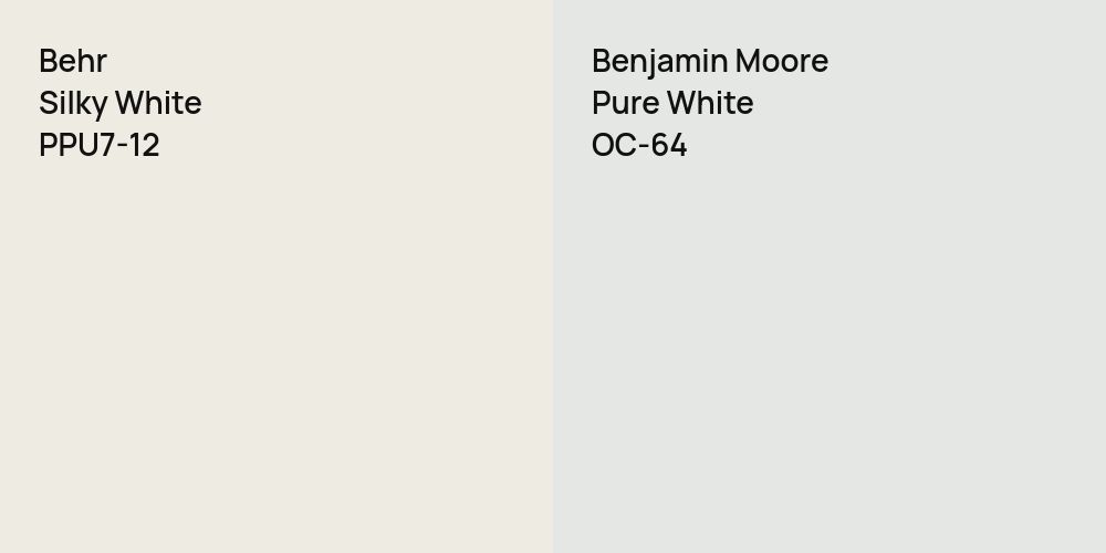 Behr Silky White vs. Benjamin Moore Pure White