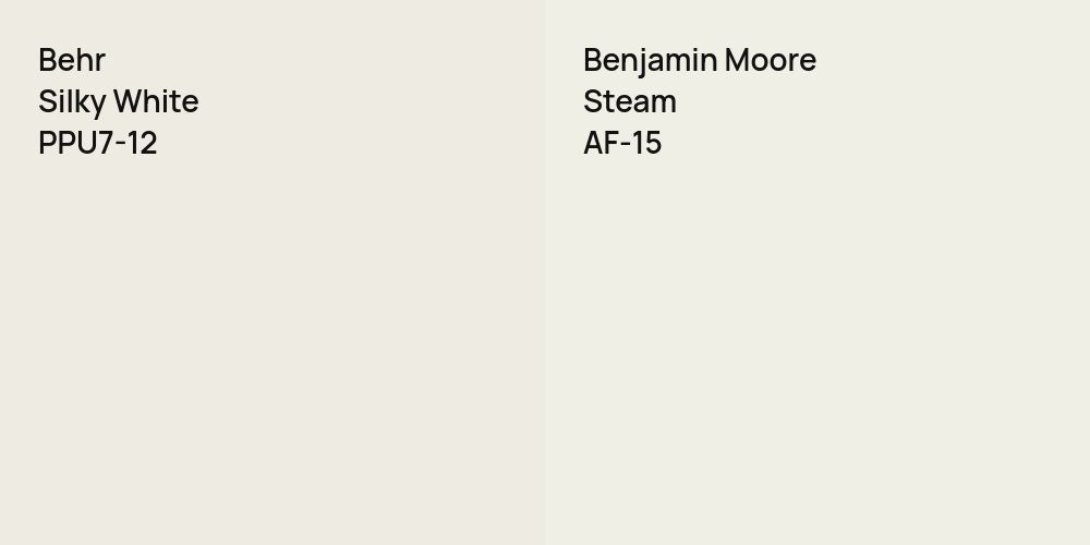 Behr Silky White vs. Benjamin Moore Steam