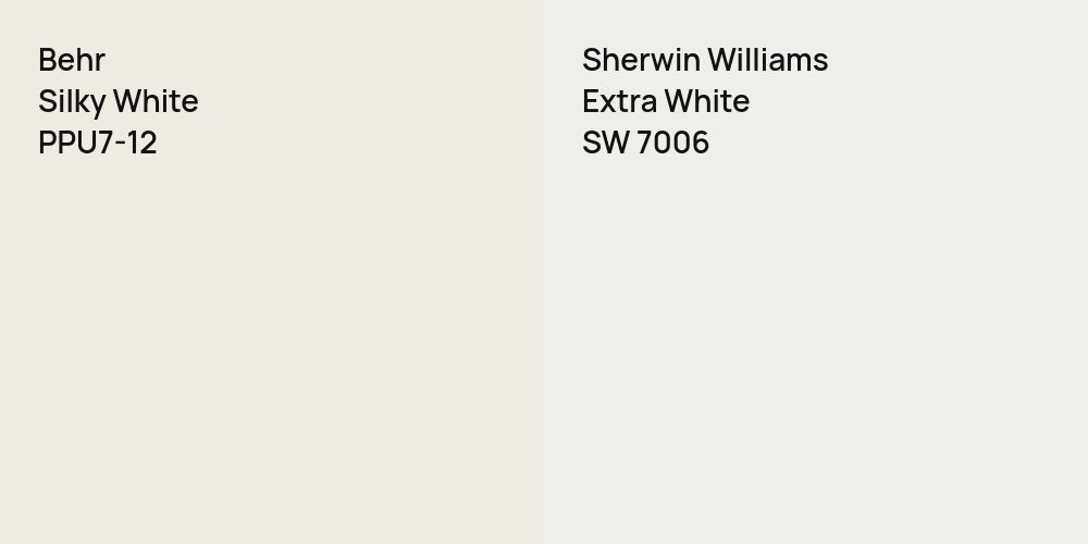 Behr Silky White vs. Sherwin Williams Extra White