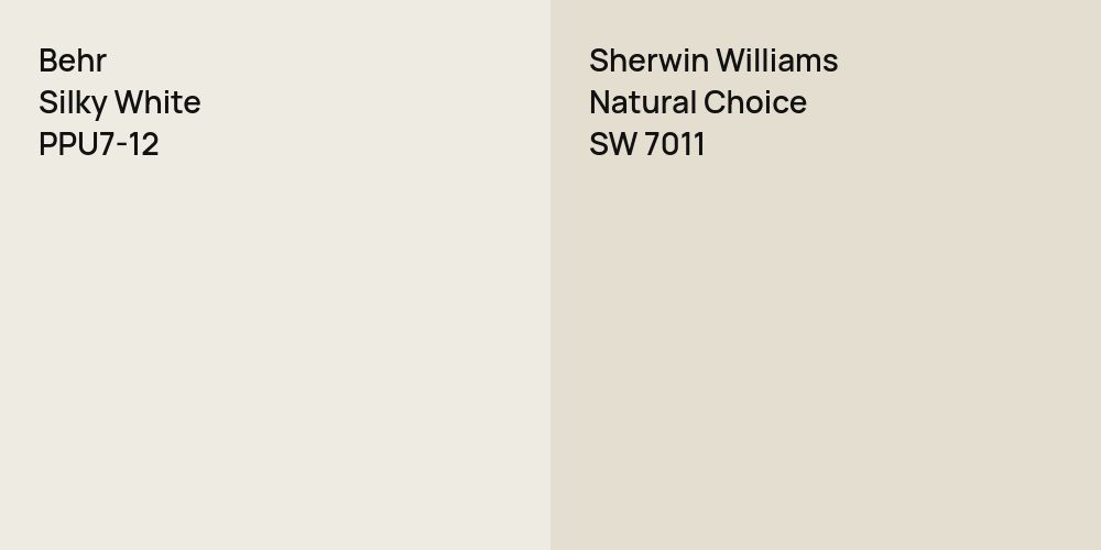 Behr Silky White vs. Sherwin Williams Natural Choice