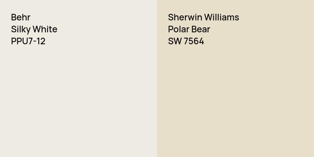 Behr Silky White vs. Sherwin Williams Polar Bear