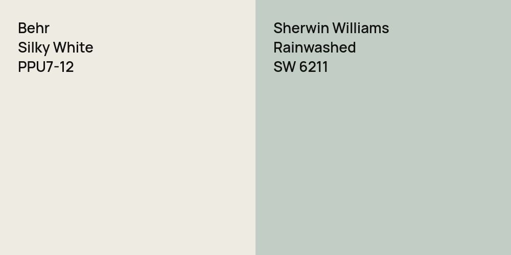 Behr Silky White vs. Sherwin Williams Rainwashed