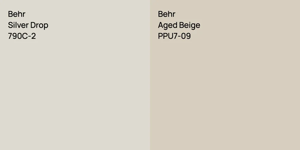 Behr Silver Drop vs. Behr Aged Beige