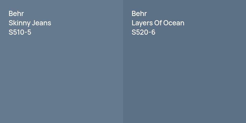 Behr Skinny Jeans vs. Behr Layers Of Ocean