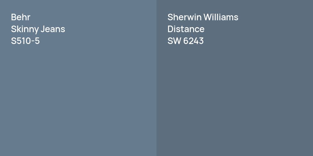 Behr Skinny Jeans vs. Sherwin Williams Distance