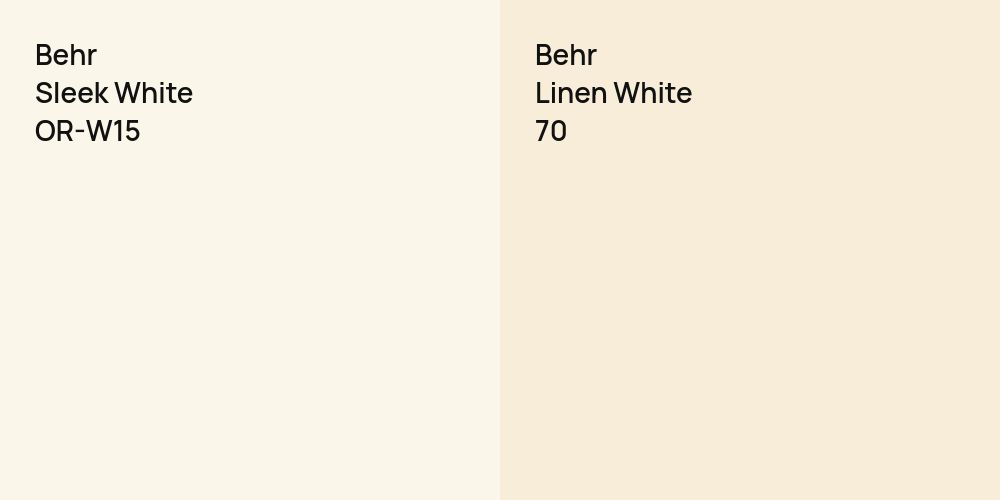 Behr Sleek White vs. Behr Linen White