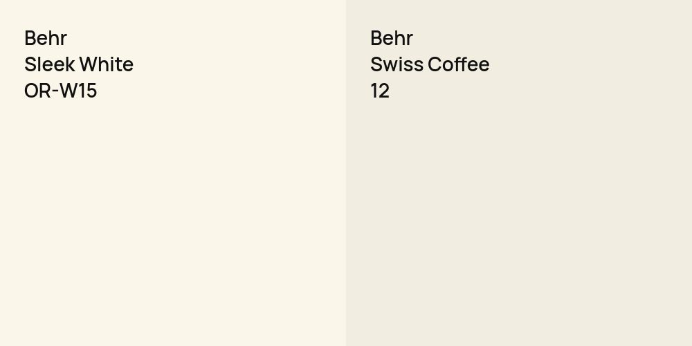 Behr Sleek White vs. Behr Swiss Coffee