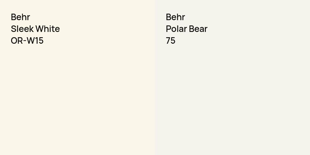 Behr Sleek White vs. Behr Polar Bear