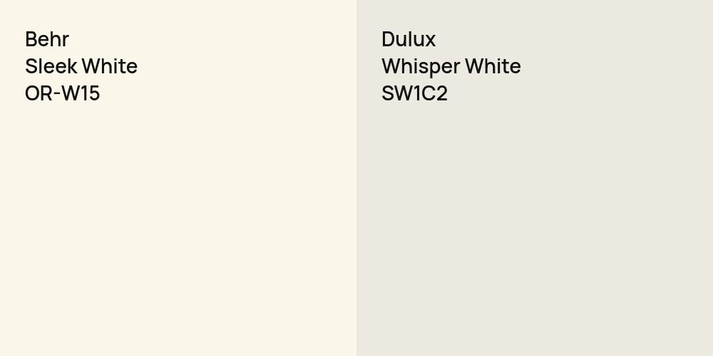 Behr Sleek White vs. Dulux Whisper White