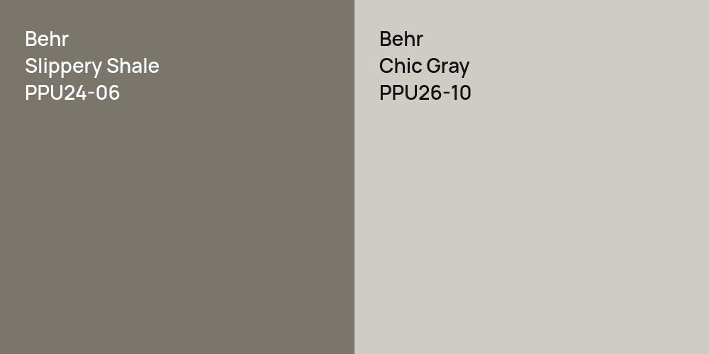 Behr Slippery Shale vs. Behr Chic Gray