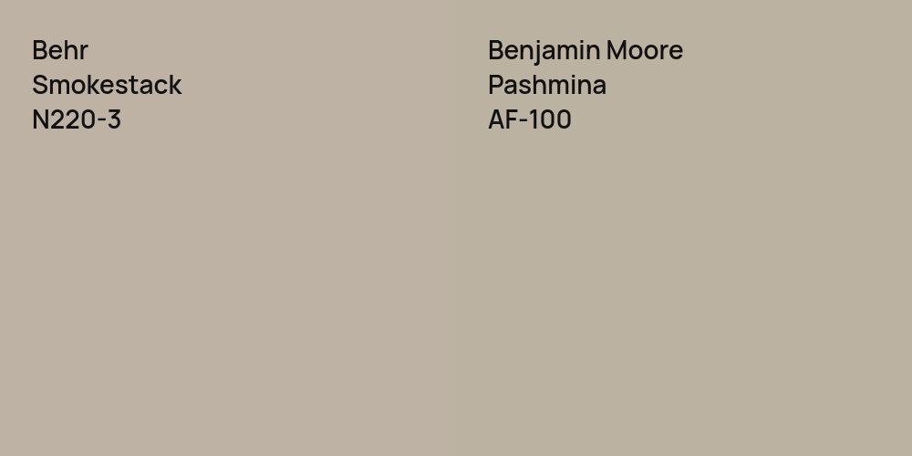 Behr Smokestack vs. Benjamin Moore Pashmina