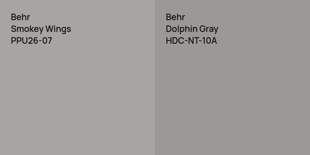 Behr Smokey Wings vs. Behr Dolphin Gray