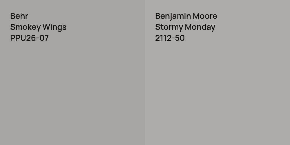 Behr Smokey Wings vs. Benjamin Moore Stormy Monday