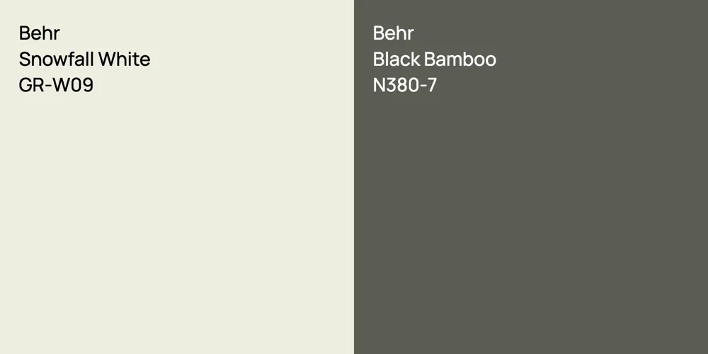 Behr Snowfall White vs. Behr Black Bamboo