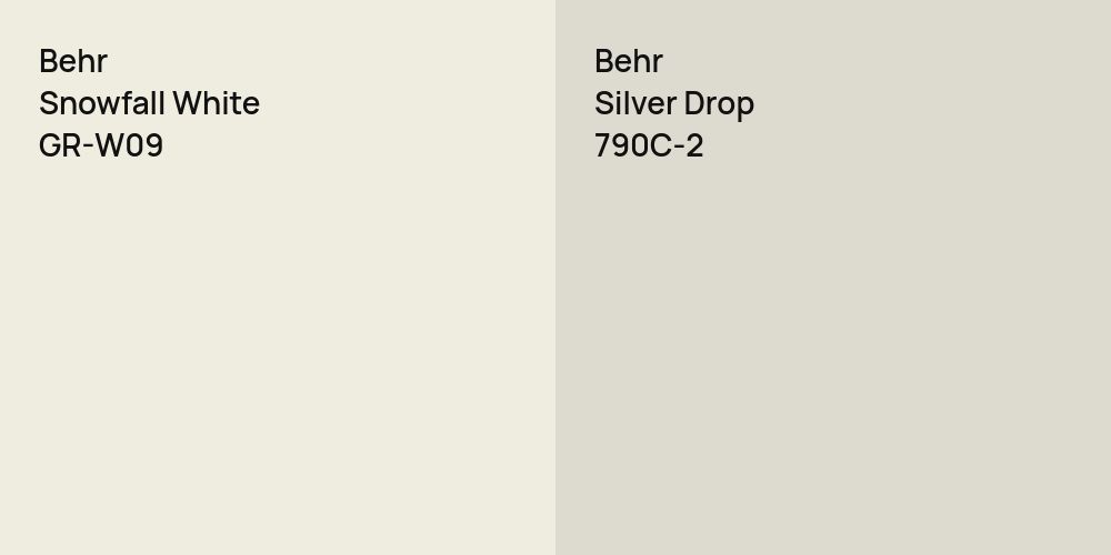 Behr Snowfall White vs. Behr Silver Drop