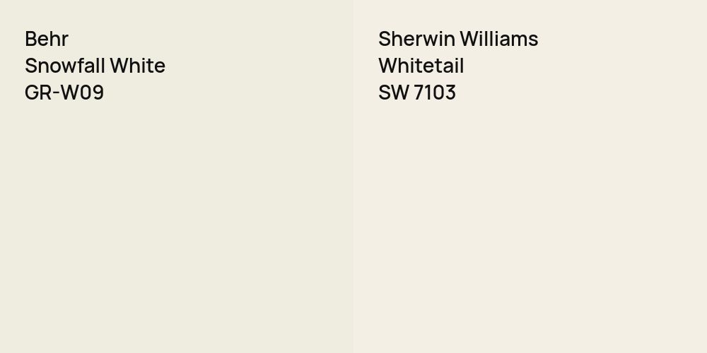 Behr Snowfall White vs. Sherwin Williams Whitetail