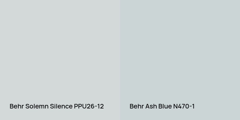 Behr Solemn Silence vs. Behr Ash Blue