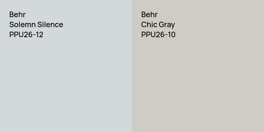 Behr Solemn Silence vs. Behr Chic Gray