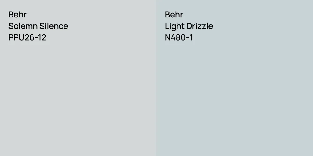 Behr Solemn Silence vs. Behr Light Drizzle