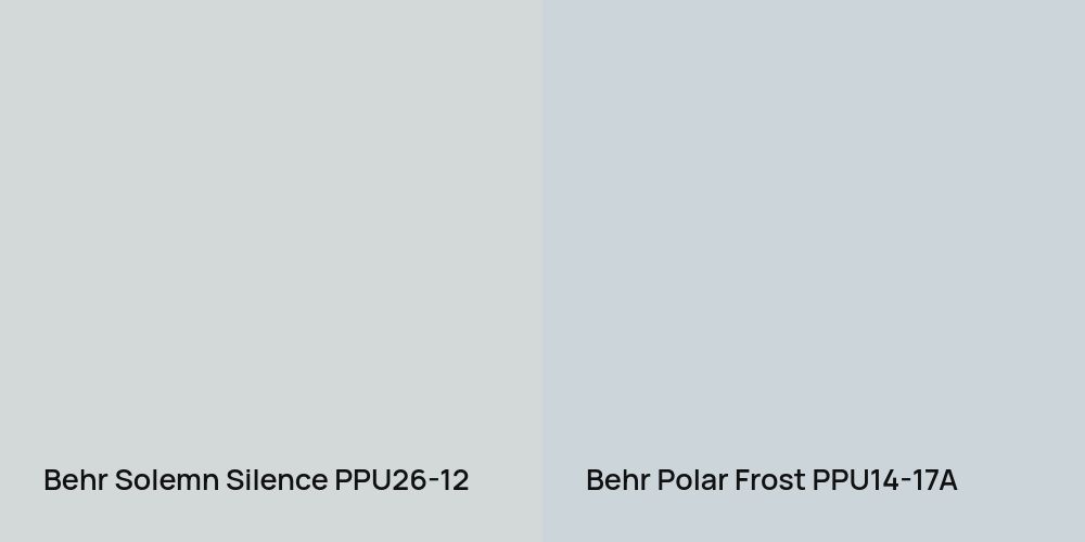 Behr Solemn Silence vs. Behr Polar Frost