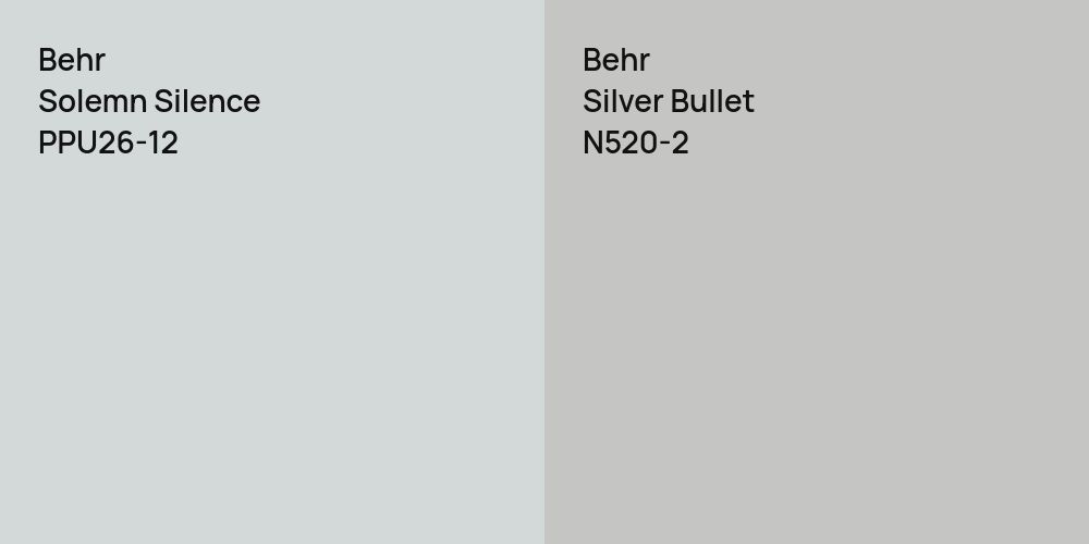 Behr Solemn Silence vs. Behr Silver Bullet