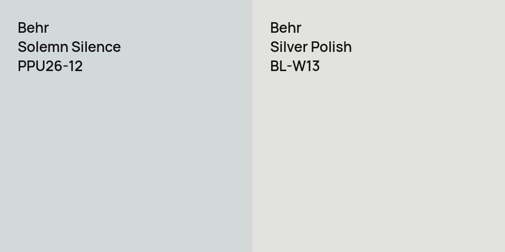 Behr Solemn Silence vs. Behr Silver Polish