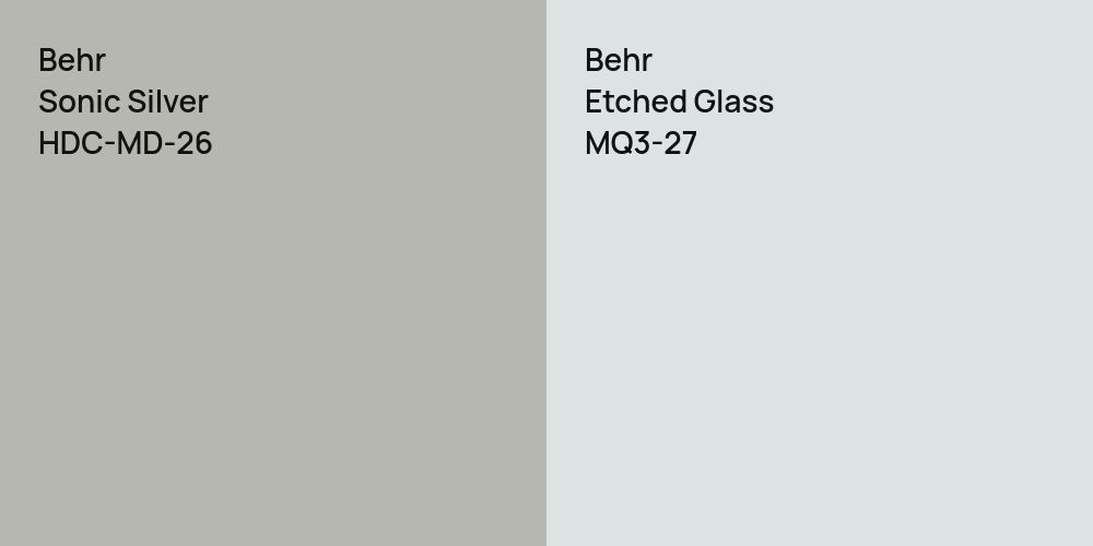 Behr Sonic Silver vs. Behr Etched Glass