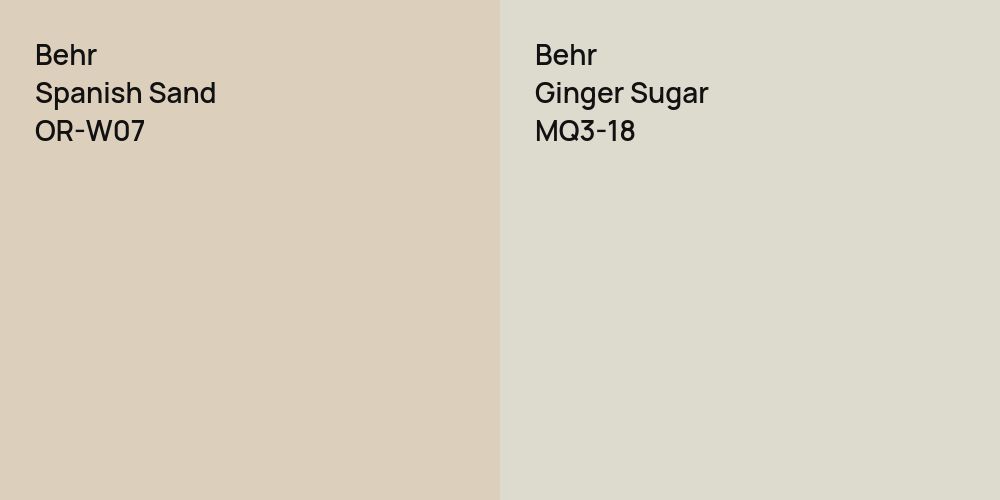 Behr Spanish Sand vs. Behr Ginger Sugar