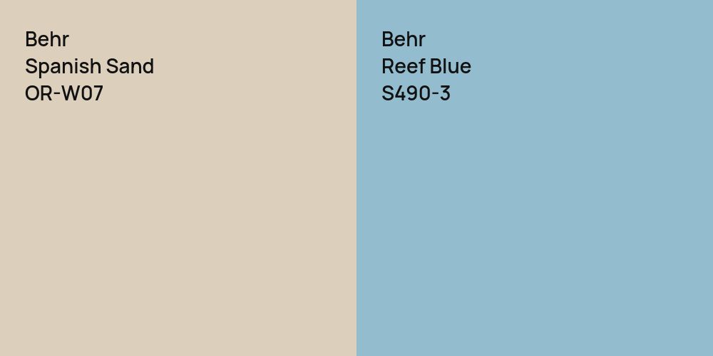 Behr Spanish Sand vs. Behr Reef Blue