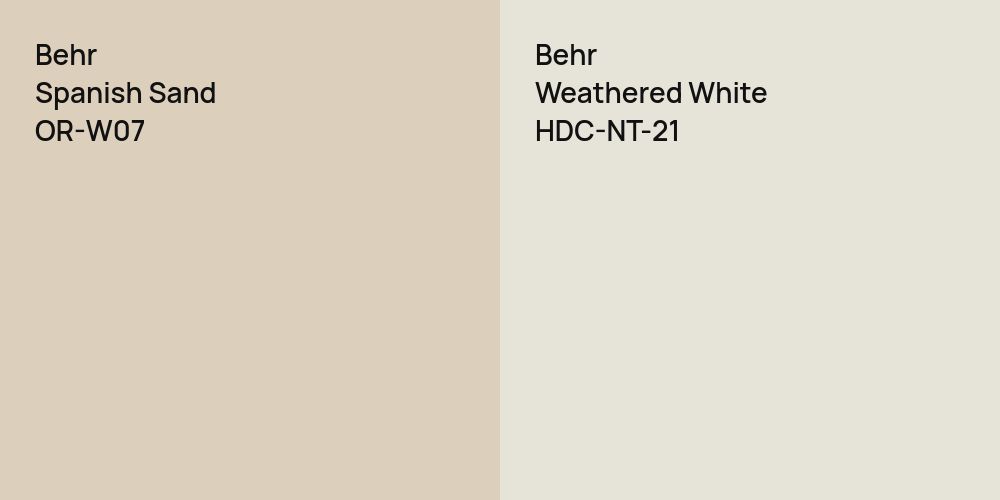 Behr Spanish Sand vs. Behr Weathered White