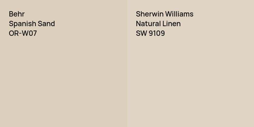 Behr Spanish Sand vs. Sherwin Williams Natural Linen