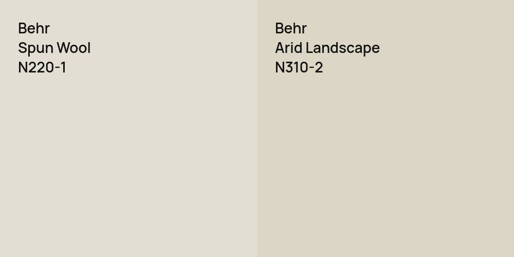 Behr Spun Wool vs. Behr Arid Landscape