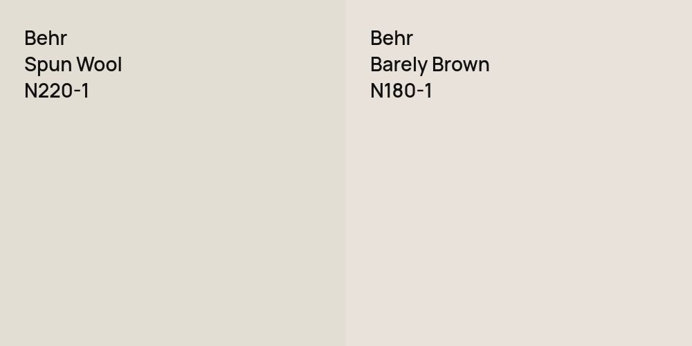 Behr Spun Wool vs. Behr Barely Brown