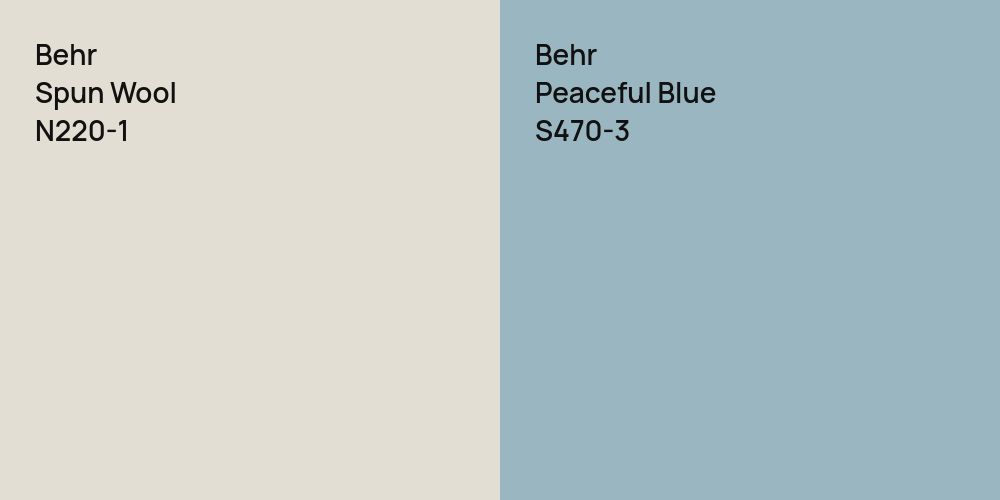 Behr Spun Wool vs. Behr Peaceful Blue