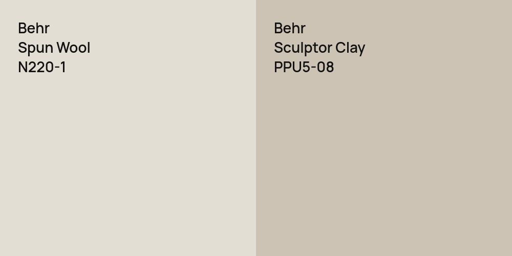 Behr Spun Wool vs. Behr Sculptor Clay