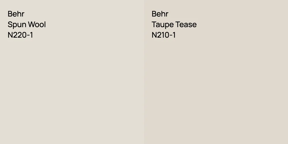 Behr Spun Wool vs. Behr Taupe Tease