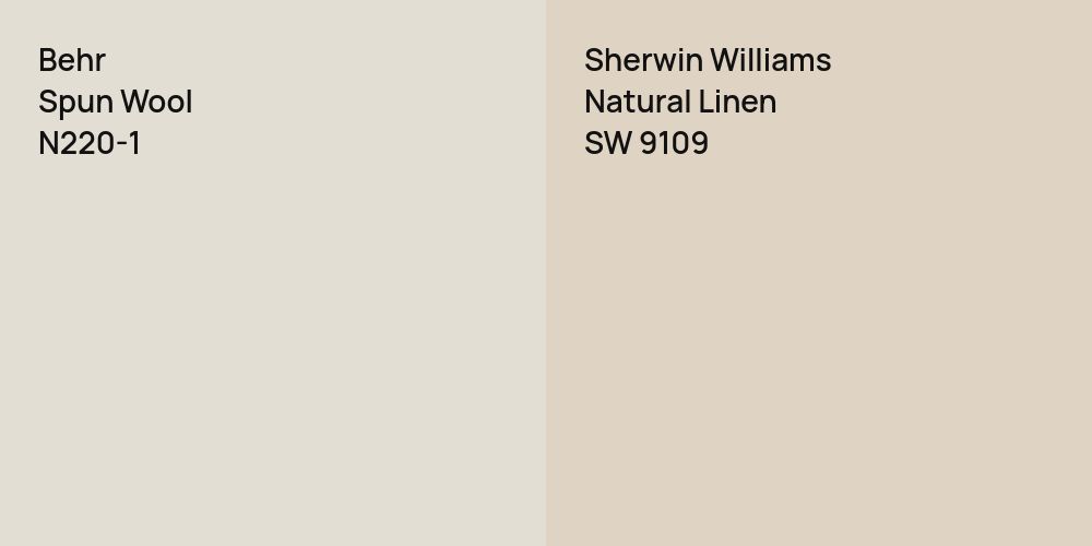 Behr Spun Wool vs. Sherwin Williams Natural Linen