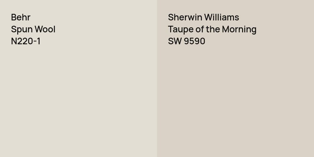 Behr Spun Wool vs. Sherwin Williams Taupe of the Morning