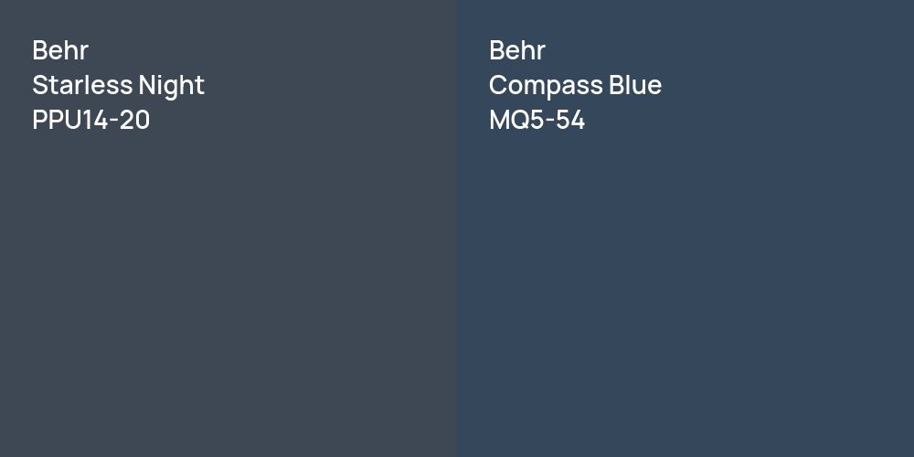 Behr Starless Night vs. Behr Compass Blue