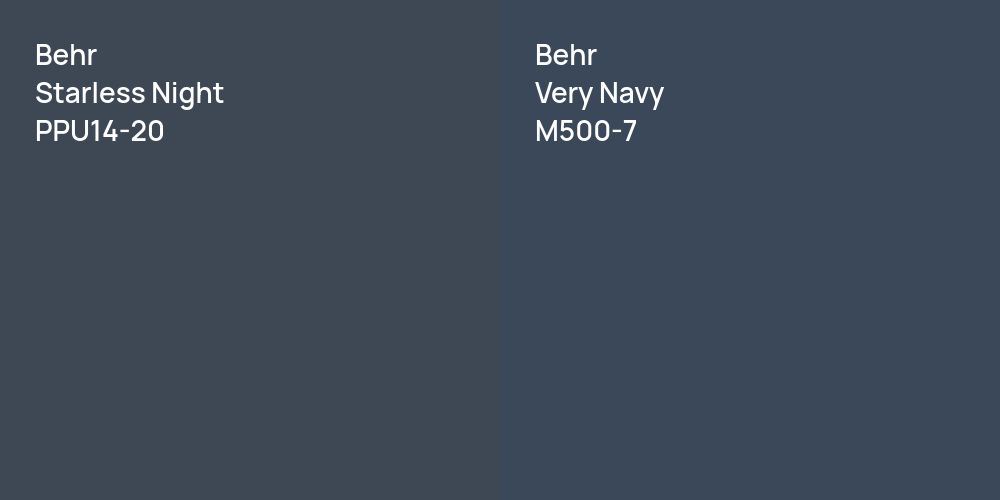 Behr Starless Night vs. Behr Very Navy